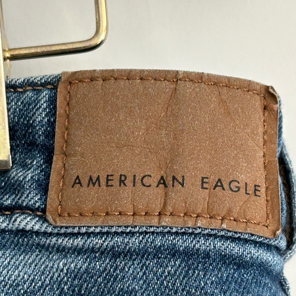 American Eagle Mom Ripped Straight Jeans Blue Size 16 - Picture 11 of 15
